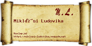 Miklósi Ludovika névjegykártya